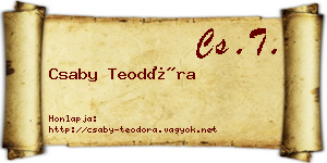 Csaby Teodóra névjegykártya